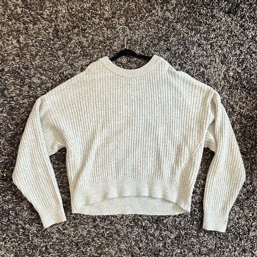 Cozy Knit Grey Crewneck Sweater